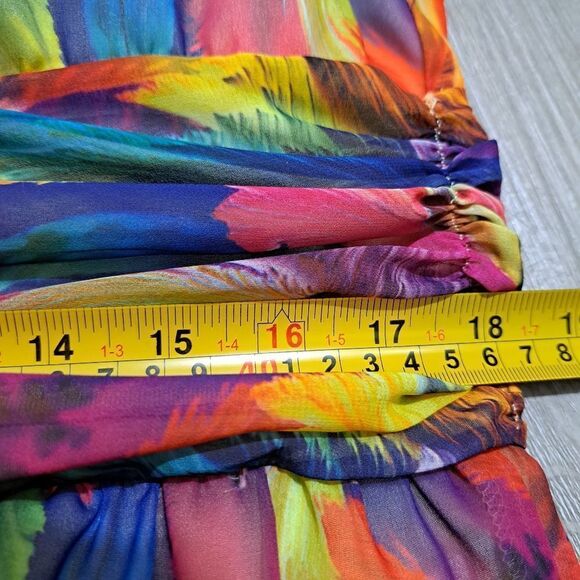 Goragal Summer Print Cutout Slip Long Boho Maxi Dress Orange Multi Color 2XL - Picture 9 of 17